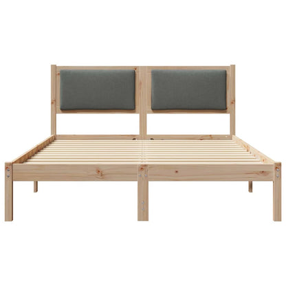 Bedframe Donkergrijs 140 x 190 cm Massief grenenhout