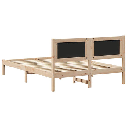 Bedframe met hoofdeinde Taupe 140 x 190 cm Massief grenenhout