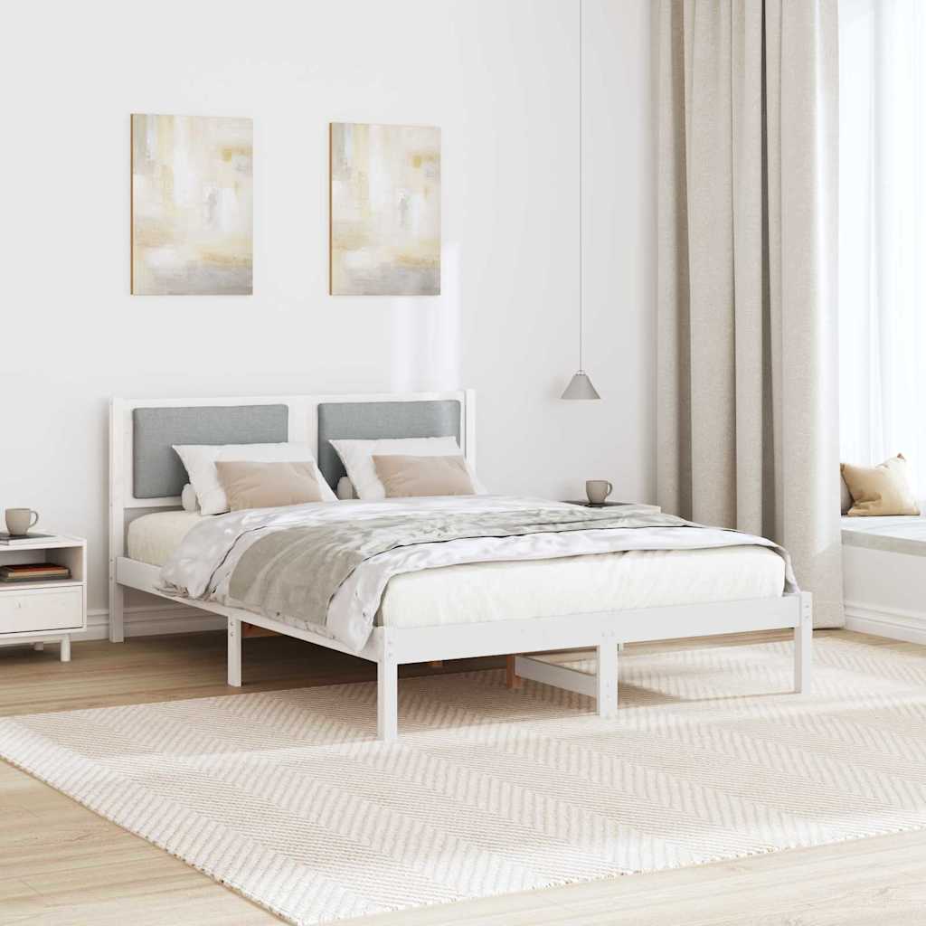 Bedframe Lichtgrijs 140 x 190 cm Massief grenenhout