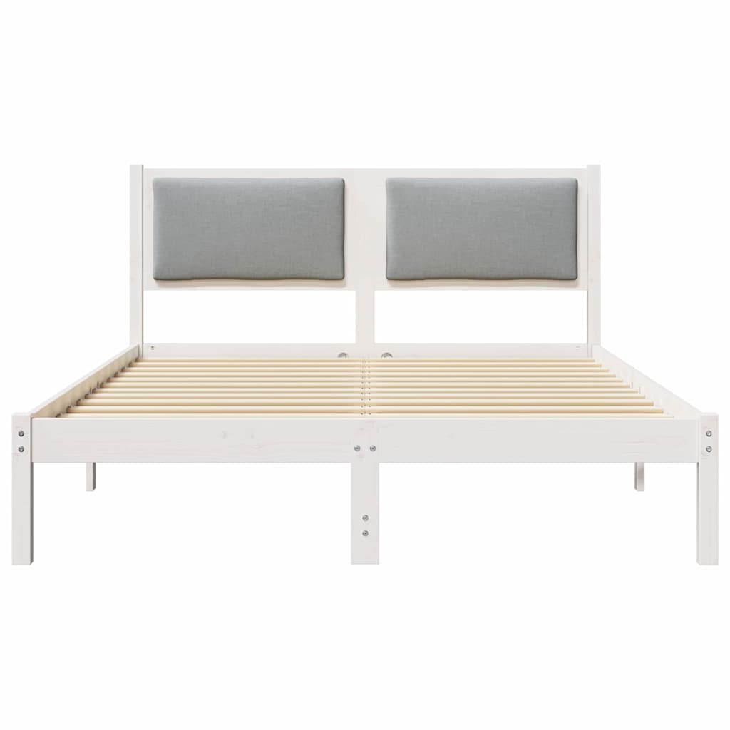 Bedframe Lichtgrijs 140 x 190 cm Massief grenenhout