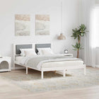 Bedframe massief grenenhout lichtgrijs 135x190 cm
