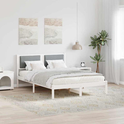 Bedframe Lichtgrijs 135 x 190 cm Massief grenenhout