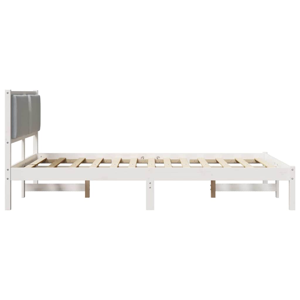 Bedframe Lichtgrijs 135 x 190 cm Massief grenenhout