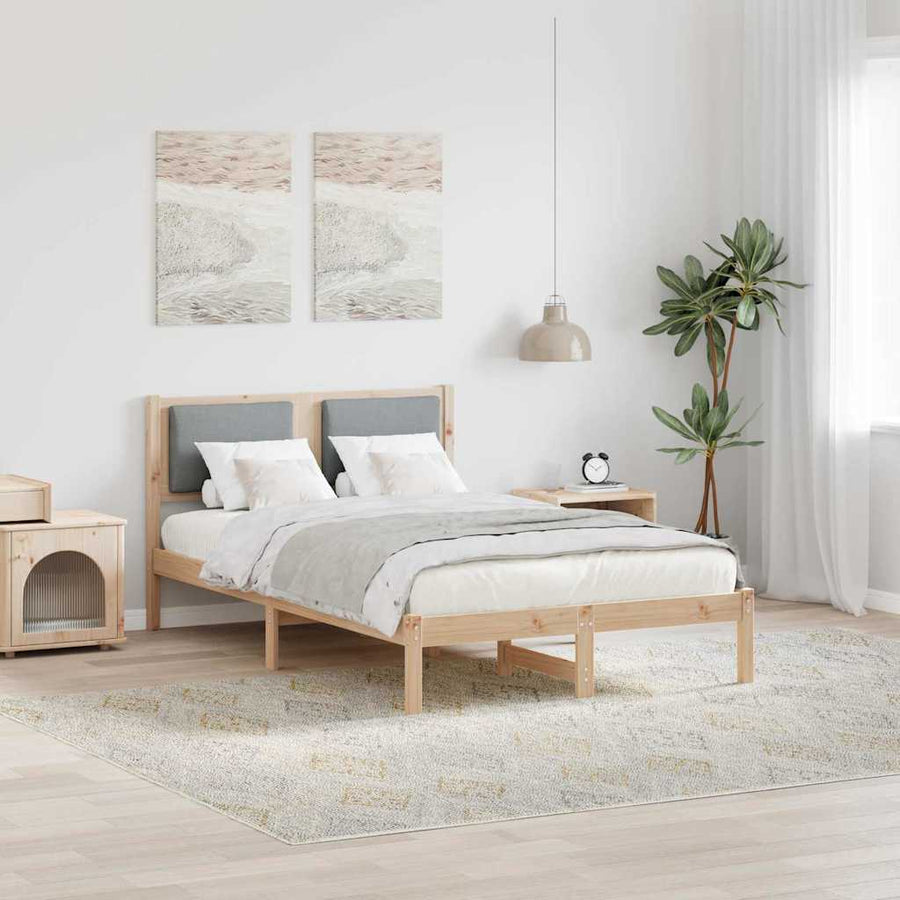 Bedframe Lichtgrijs 120 x 190 cm Massief grenenhout