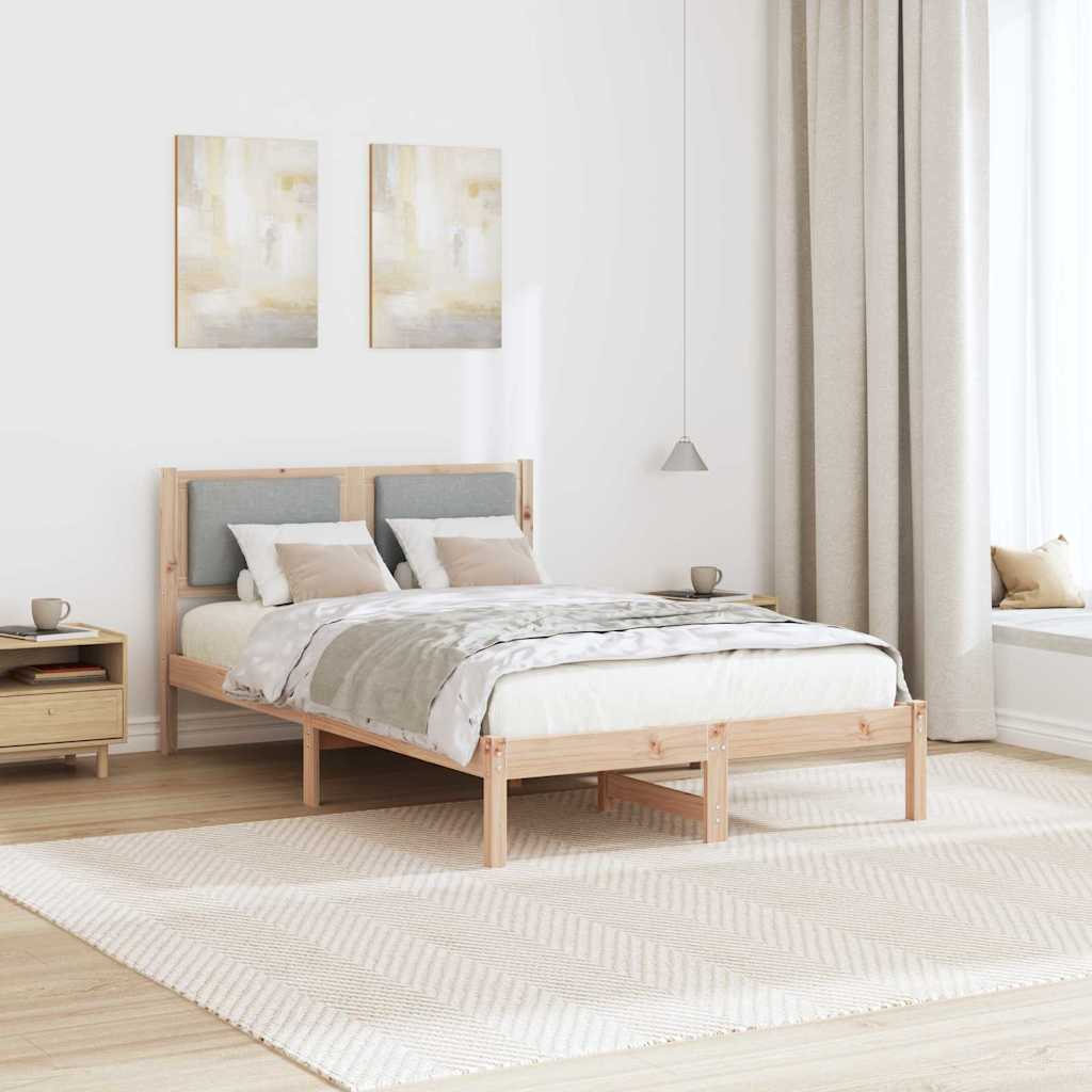 Bedframe Lichtgrijs 120 x 190 cm Massief grenenhout