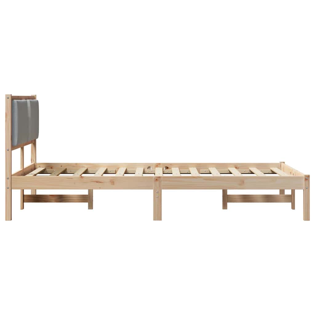 Bedframe Lichtgrijs 120 x 190 cm Massief grenenhout
