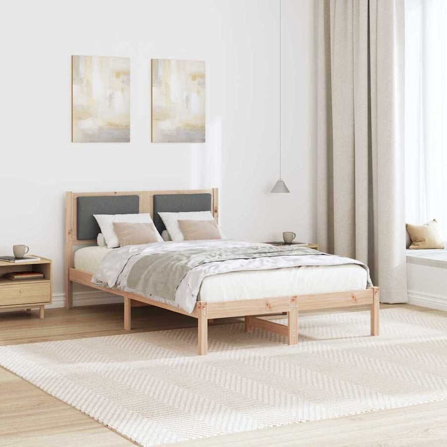 Bedframe Donkergrijs 120 x 190 cm Massief grenenhout