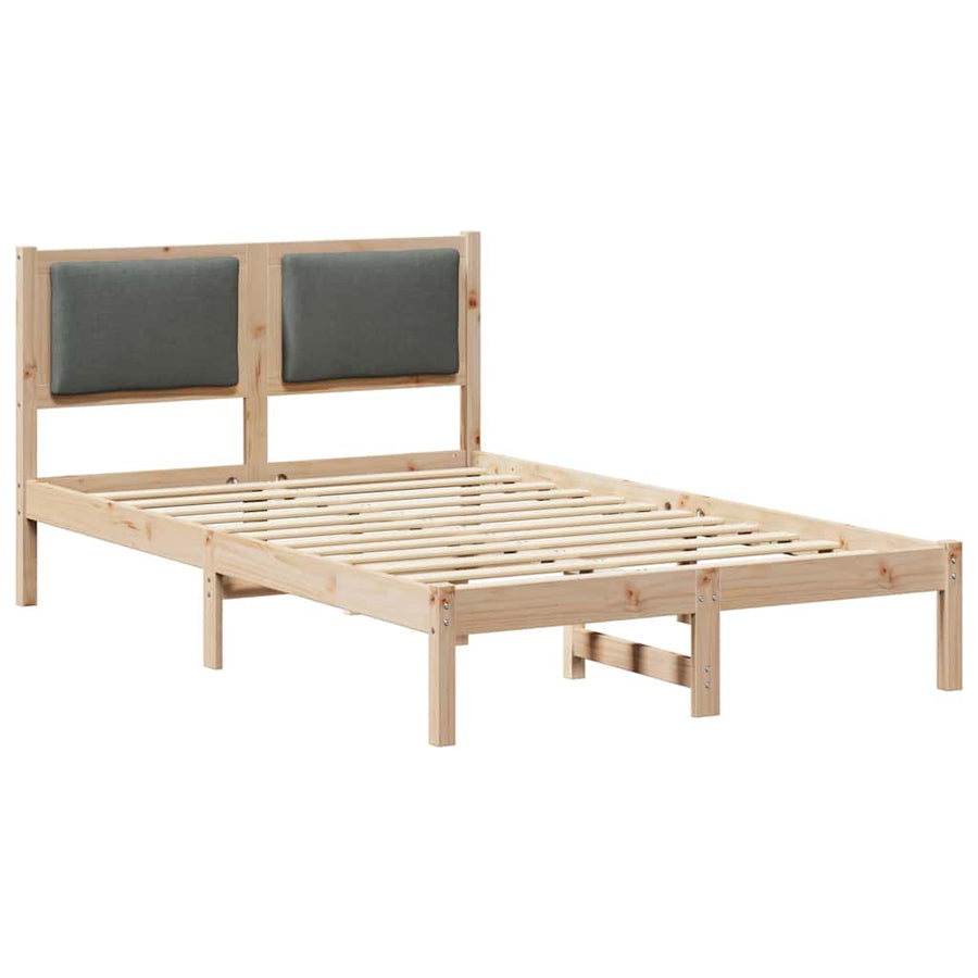 Bedframe Donkergrijs 120 x 190 cm Massief grenenhout