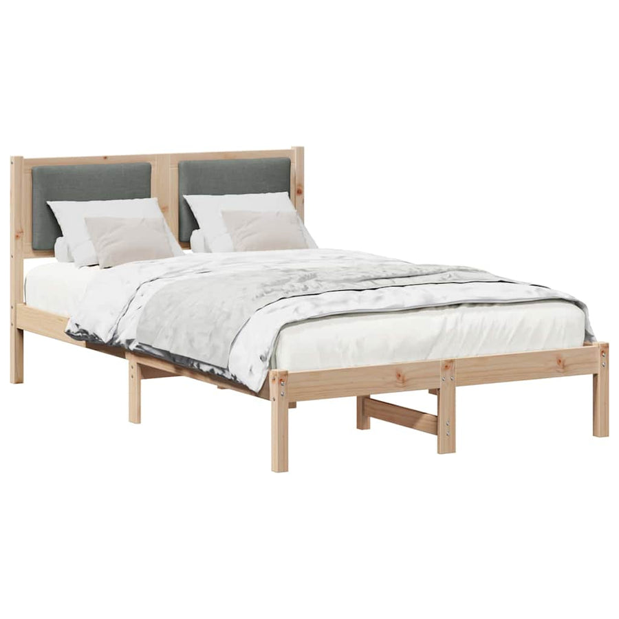 Bedframe Donkergrijs 120 x 190 cm Massief grenenhout