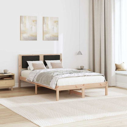 Bedframe met hoofdeinde Zwart 120 x 190 cm Massief grenenhout