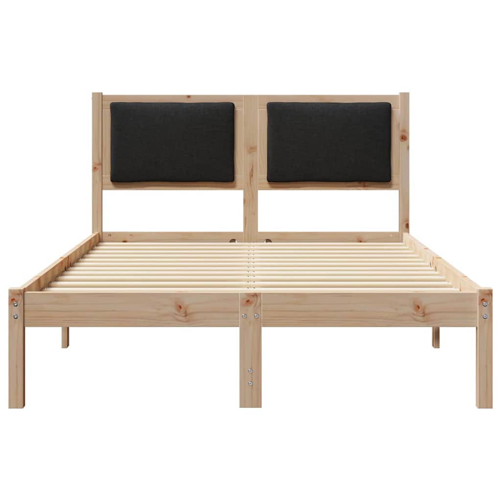Bedframe met hoofdeinde Zwart 120 x 190 cm Massief grenenhout