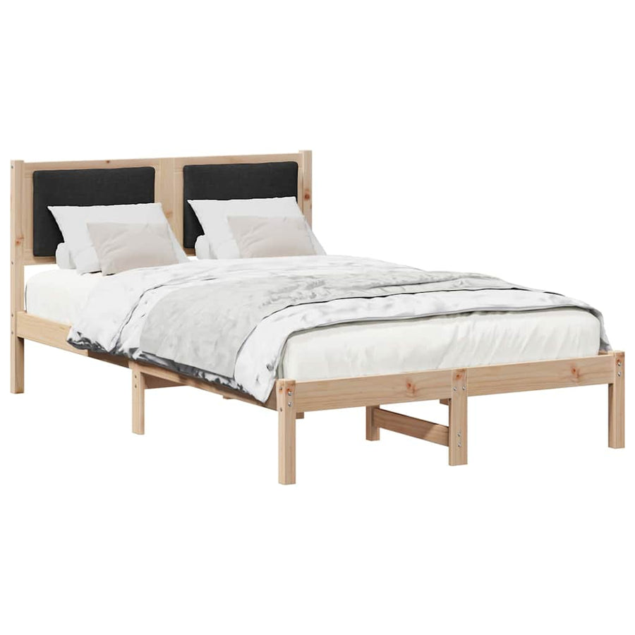 Bedframe met hoofdeinde Zwart 120 x 190 cm Massief grenenhout