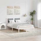 Bedframe massief grenenhout lichtgrijs 120x190 cm
