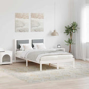 Bedframe massief grenenhout lichtgrijs 120x190 cm