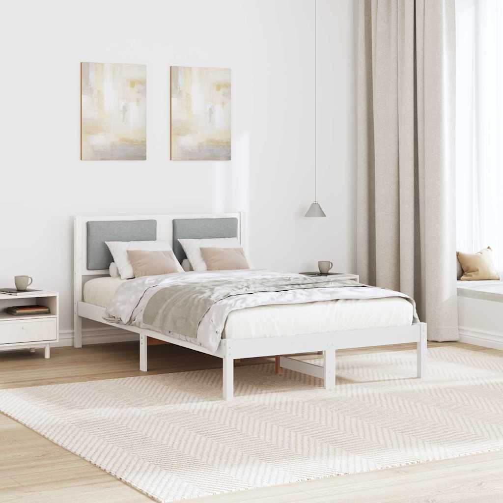 Bedframe Lichtgrijs 120 x 190 cm Massief grenenhout