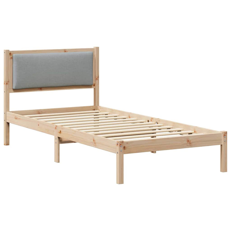Bedframe Lichtgrijs 90 x 200 cm Massief grenenhout