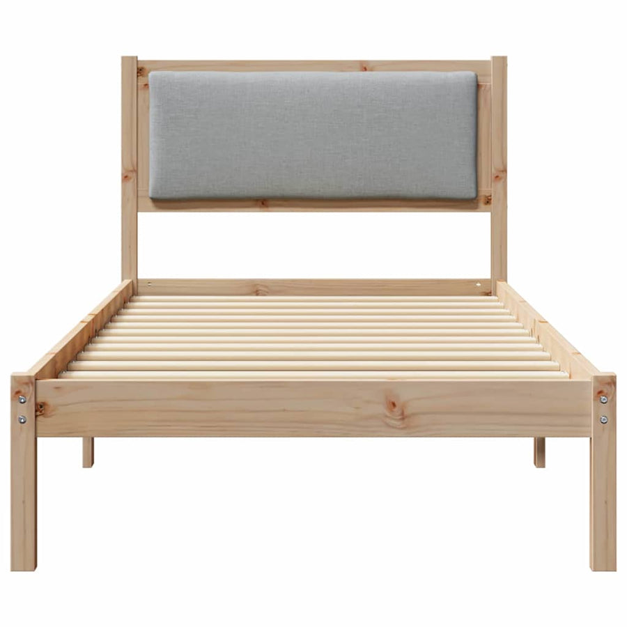 Bedframe Lichtgrijs 90 x 200 cm Massief grenenhout