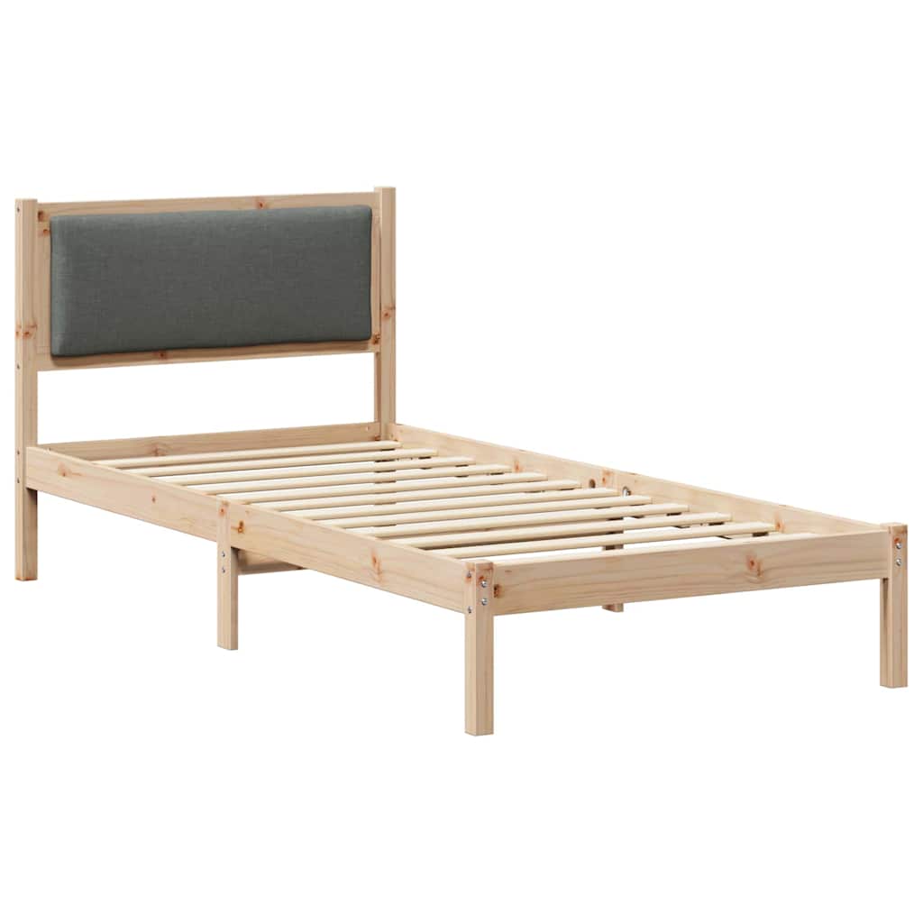 Bedframe Donkergrijs 90 x 200 cm Massief grenenhout