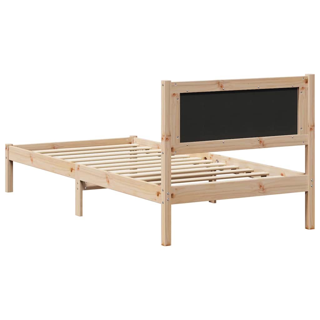 Bedframe Donkergrijs 90 x 200 cm Massief grenenhout