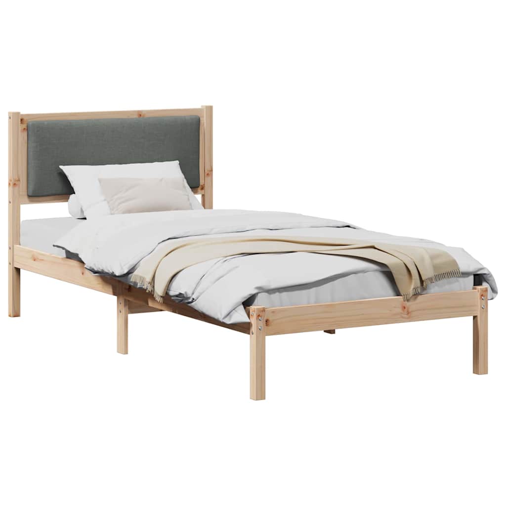 Bedframe Donkergrijs 90 x 200 cm Massief grenenhout