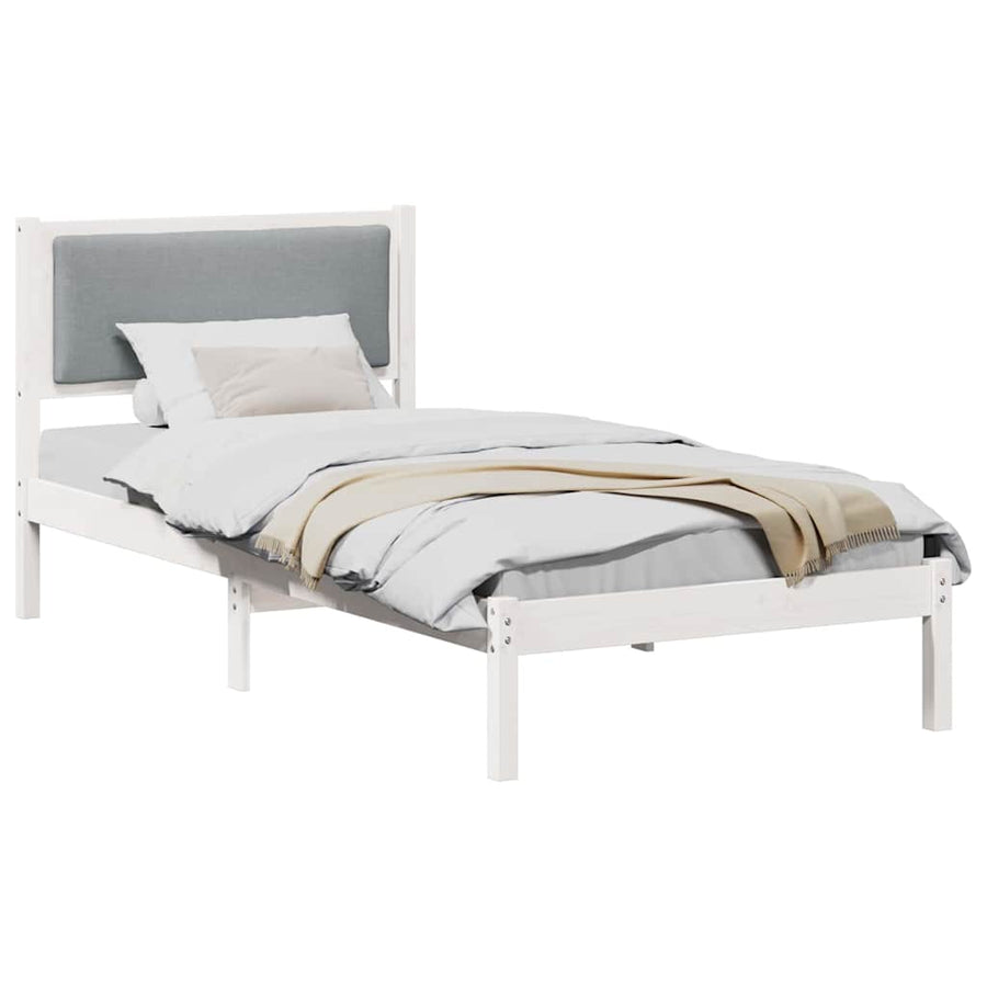 Bedframe Lichtgrijs 90 x 200 cm Massief grenenhout