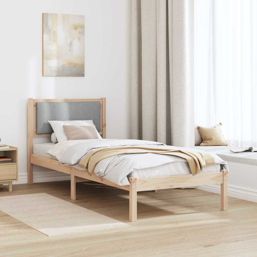 Bedframe Lichtgrijs 80 x 200 cm Massief grenenhout
