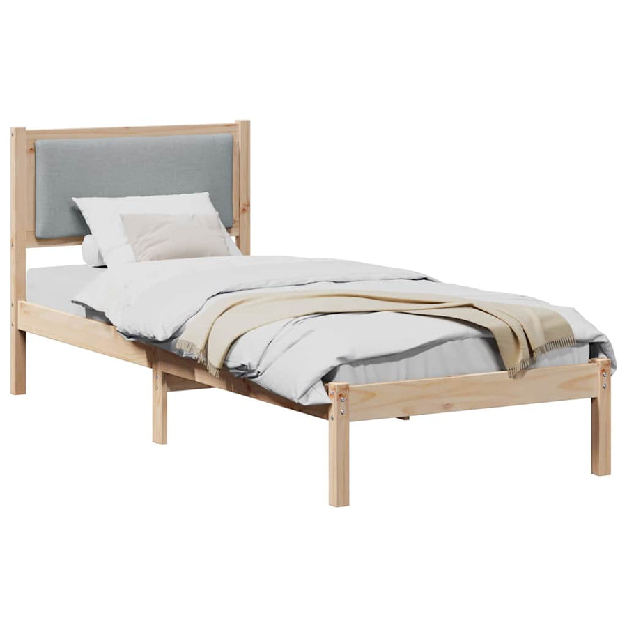 Bedframe Lichtgrijs 80 x 200 cm Massief grenenhout