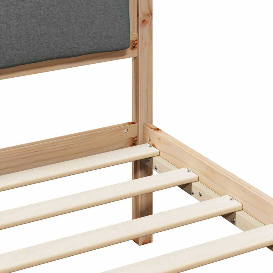 Bedframe Donkergrijs 80 x 200 cm Massief grenenhout