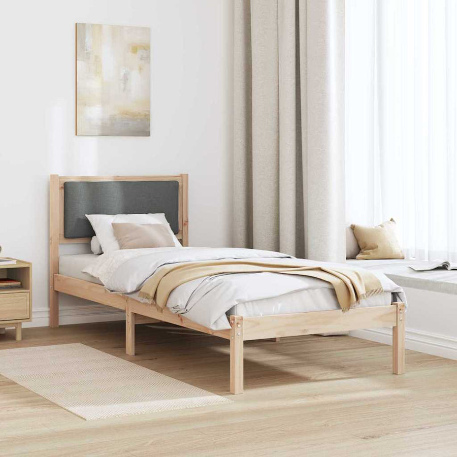 Bedframe Donkergrijs 80 x 200 cm Massief grenenhout