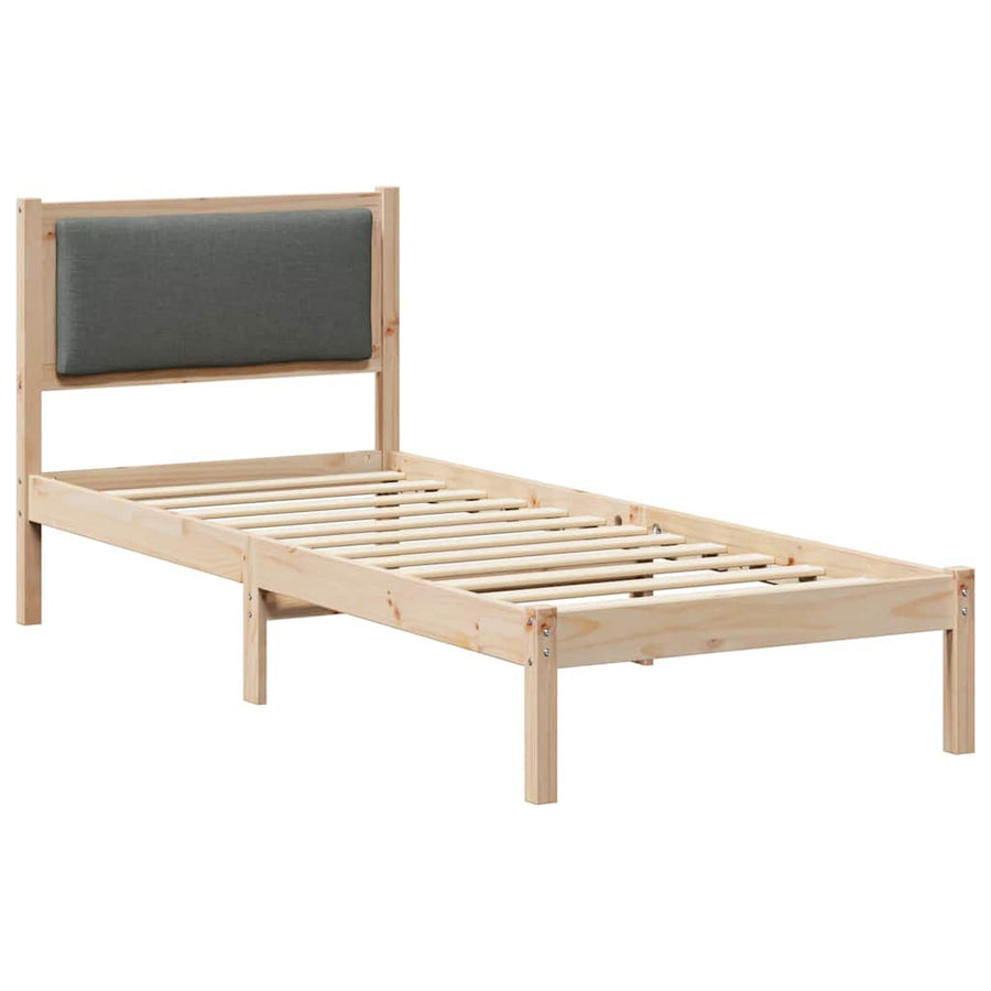 Bedframe Donkergrijs 80 x 200 cm Massief grenenhout