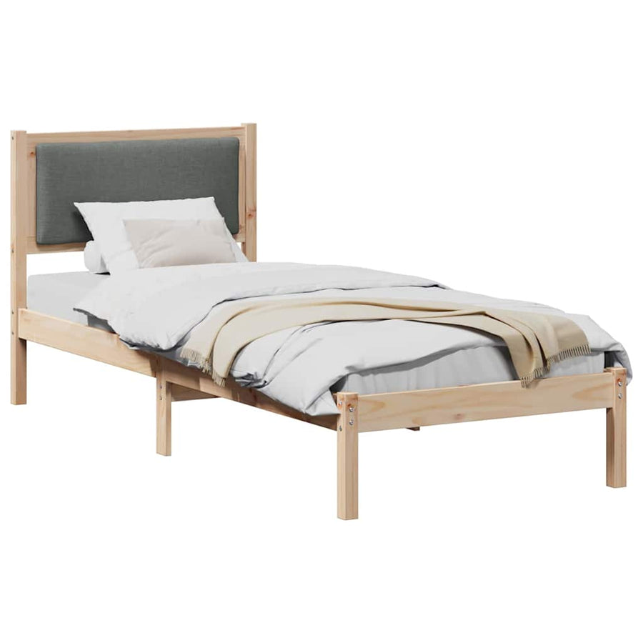 Bedframe Donkergrijs 80 x 200 cm Massief grenenhout