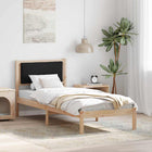 Bed Frame with Headboard Black 80 x 200 cm Solid Pine Wood