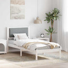 Bedframe massief grenenhout lichtgrijs 80x200 cm
