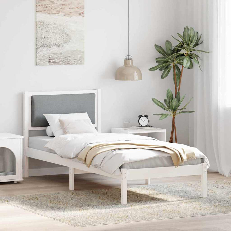 Bedframe Lichtgrijs 80 x 200 cm Massief grenenhout