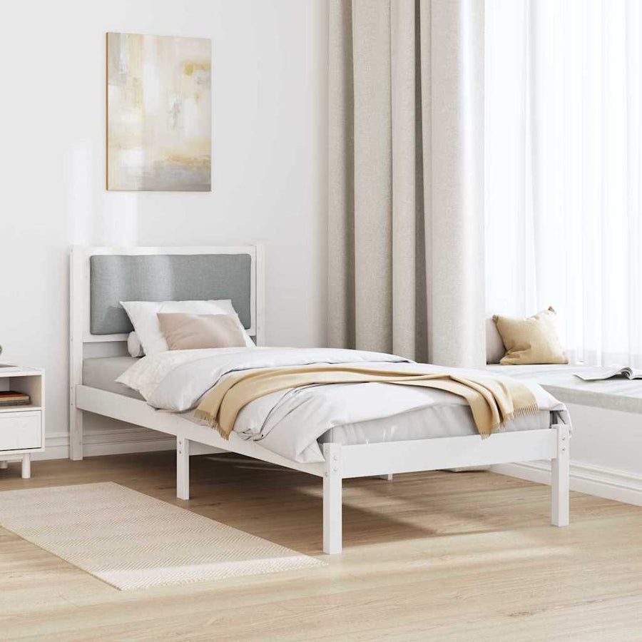 Bedframe Lichtgrijs 80 x 200 cm Massief grenenhout