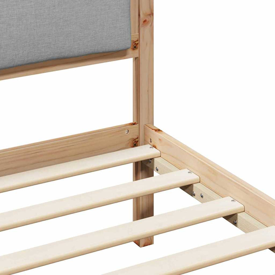 Bedframe Lichtgrijs 90 x 190 cm Massief grenenhout