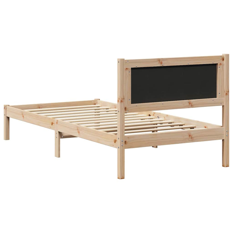 Bedframe Lichtgrijs 90 x 190 cm Massief grenenhout