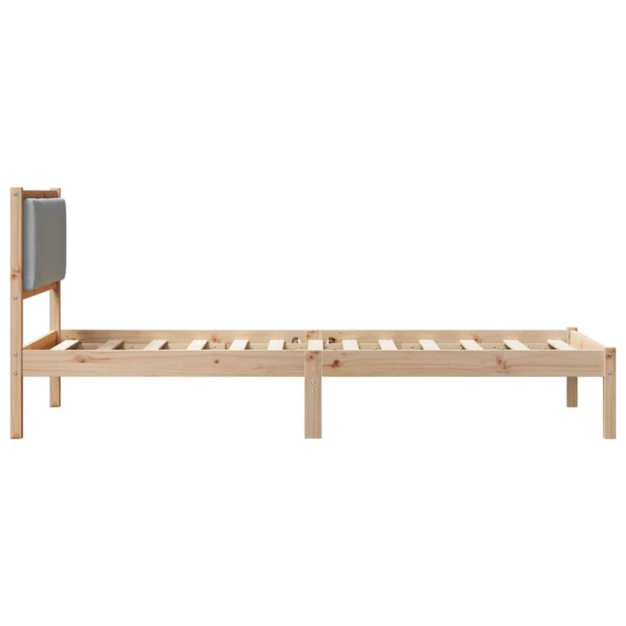 Bedframe Lichtgrijs 90 x 190 cm Massief grenenhout