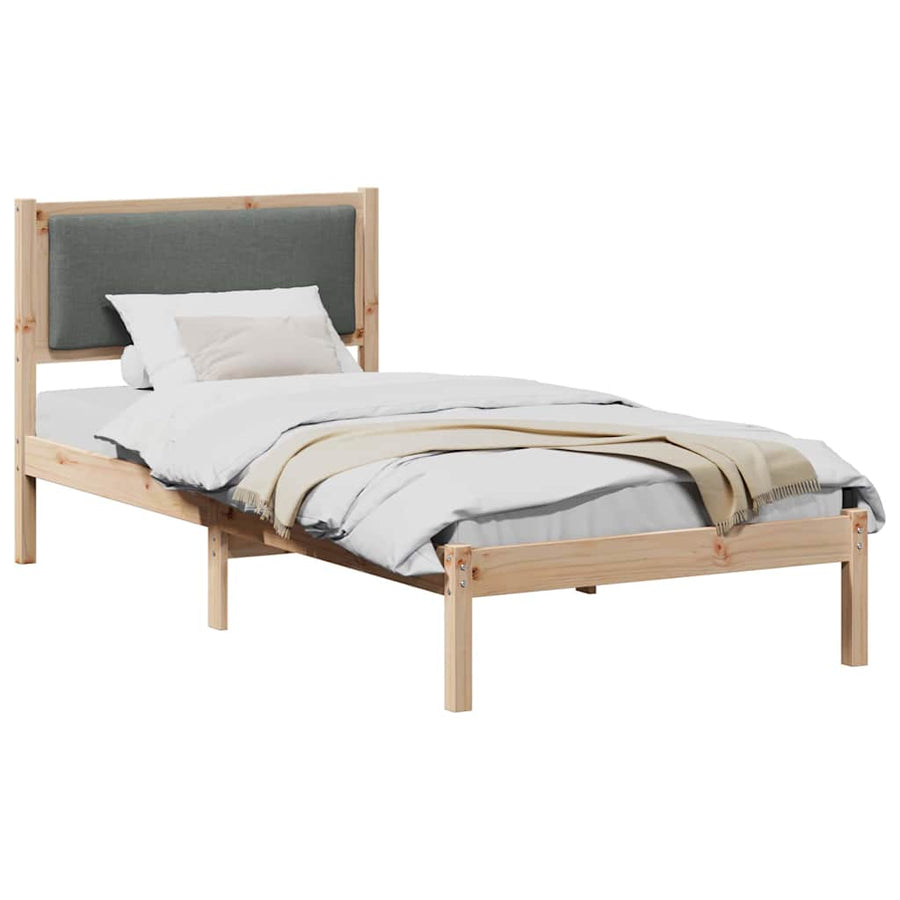 Bedframe Donkergrijs 90 x 190 cm Massief grenenhout