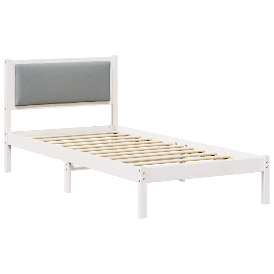 Bedframe Lichtgrijs 90 x 190 cm Massief grenenhout