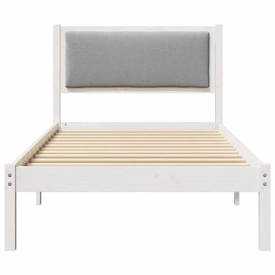 Bedframe Lichtgrijs 90 x 190 cm Massief grenenhout