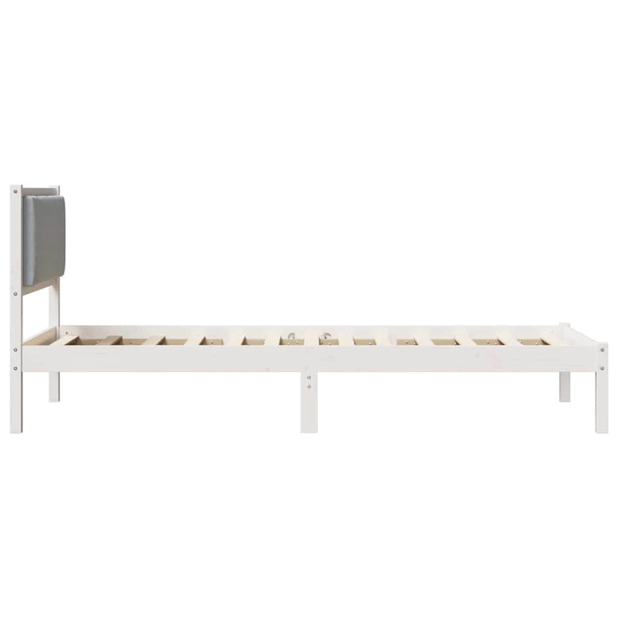 Bedframe Lichtgrijs 90 x 190 cm Massief grenenhout