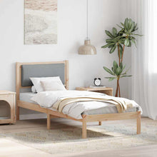 Bedframe Lichtgrijs 80 x 190 cm Massief grenenhout