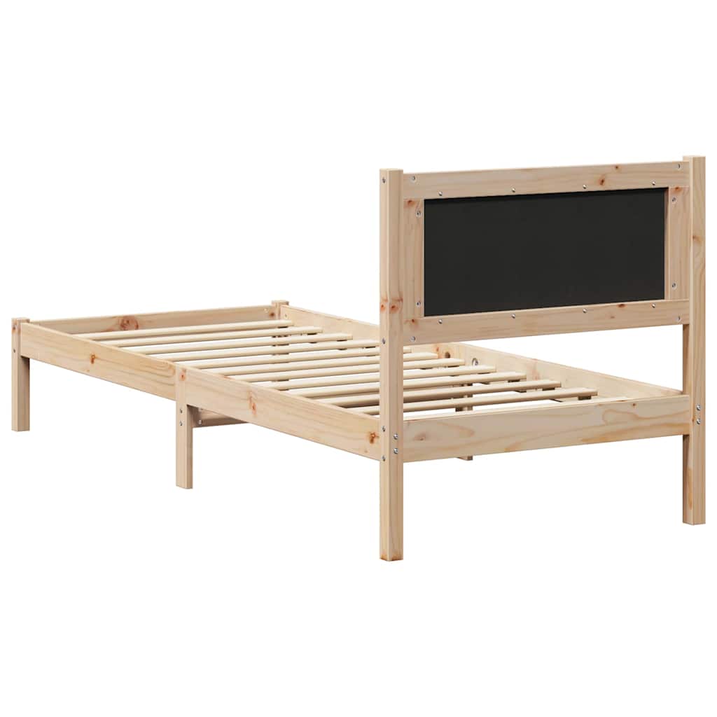 Bedframe Lichtgrijs 80 x 190 cm Massief grenenhout