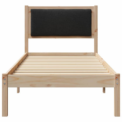 Bedframe met hoofdeinde Zwart 80 x 190 cm Massief grenenhout