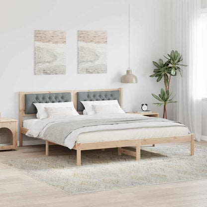 Bedframe met hoofdeinde Lichtgrijs 160 x 200 cm Stof