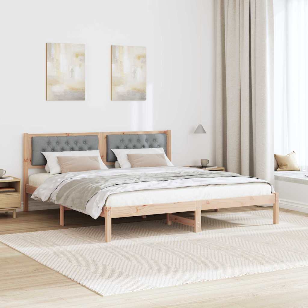 Bedframe met hoofdeinde Lichtgrijs 160 x 200 cm Stof