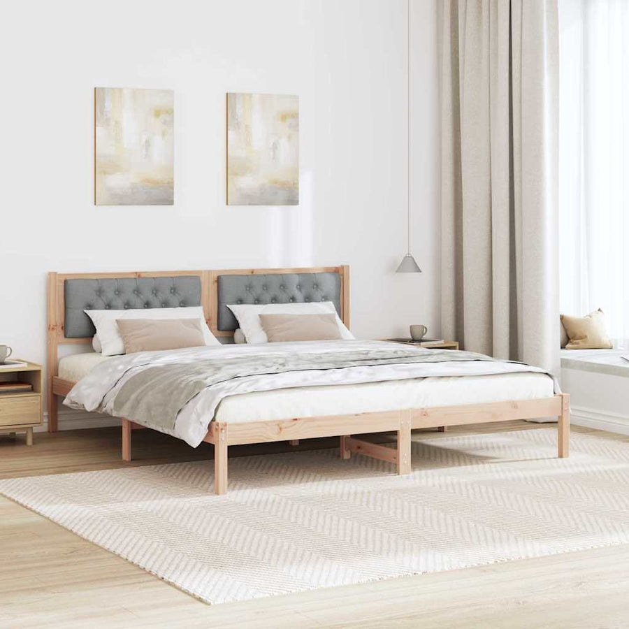 Bedframe met hoofdeinde Lichtgrijs 160 x 200 cm Stof