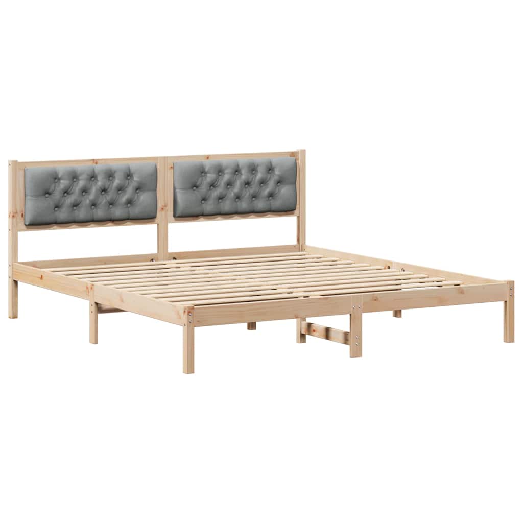 Bedframe met hoofdeinde Lichtgrijs 160 x 200 cm Stof