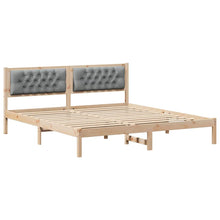 Bedframe met hoofdeinde Lichtgrijs 160 x 200 cm Stof
